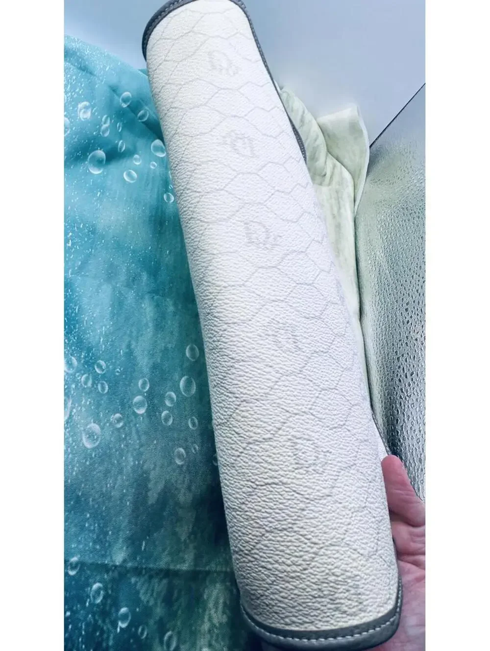 Vintage Christian Dior Honeycomb Canvas Cosmetic Bag/ Clutch – White/Grey